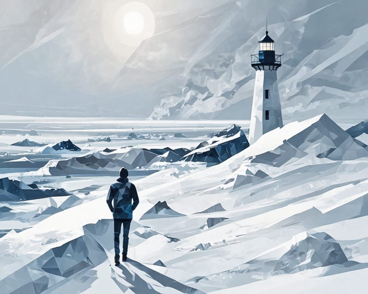 Lighthouse. Abstract scene.