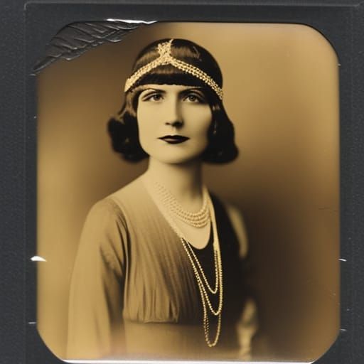 "Flapper girl" Polaroid, vintage, subtle burnt edges,vignett...