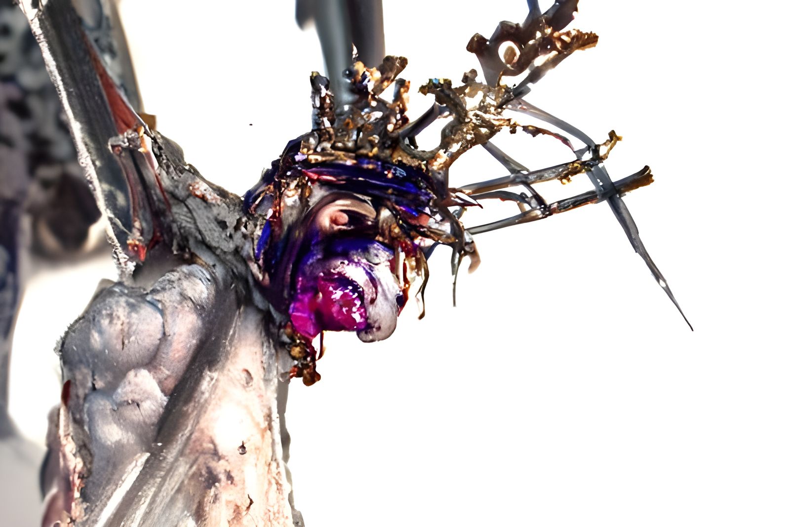 crucified christ with crown of thorns
