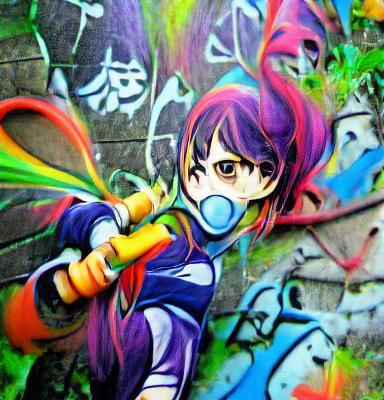 anime colourful graffiti