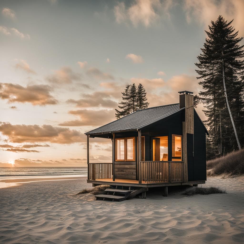 A cabin on a beach