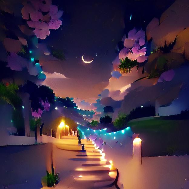 Beautiful night path