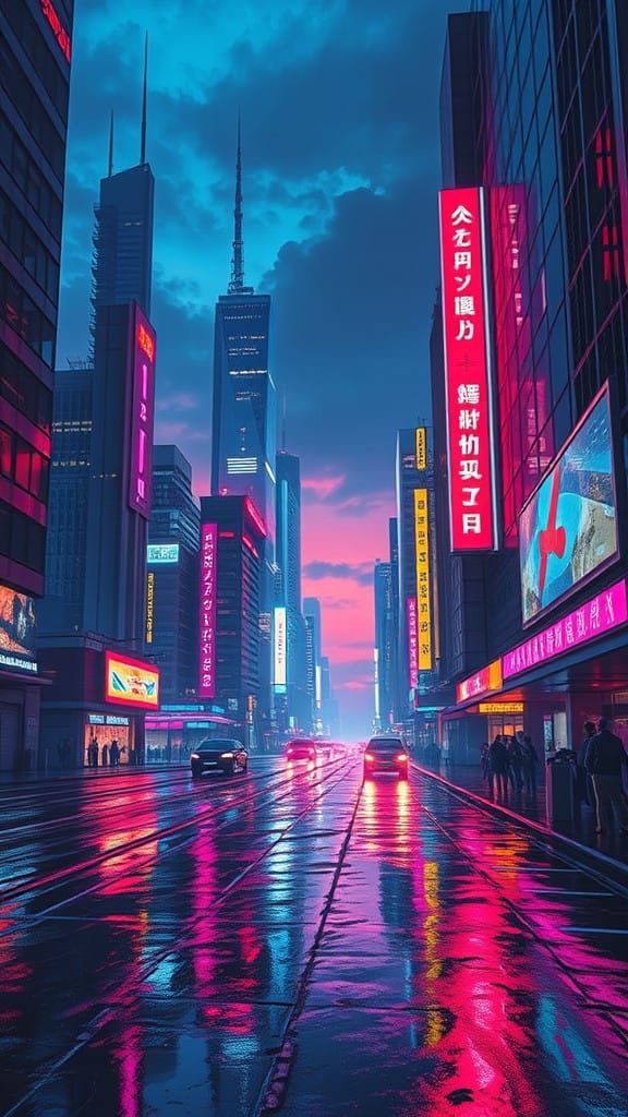 Neon Dreams in Cyberpunk Hues