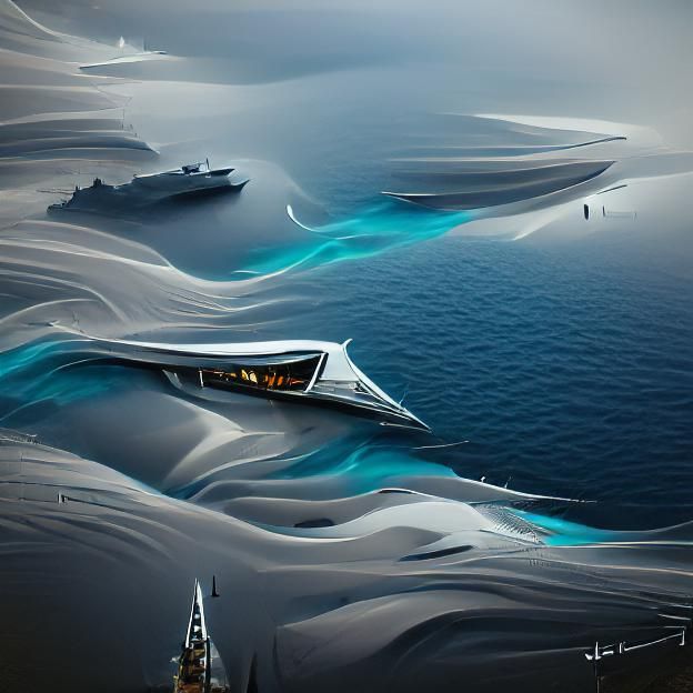 Zaha Hadid Yacht in Mediterranean Sea