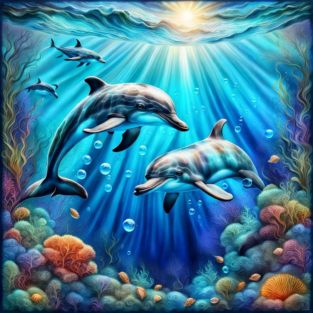 Dolphins - AI Generated Artwork - NightCafe Creator