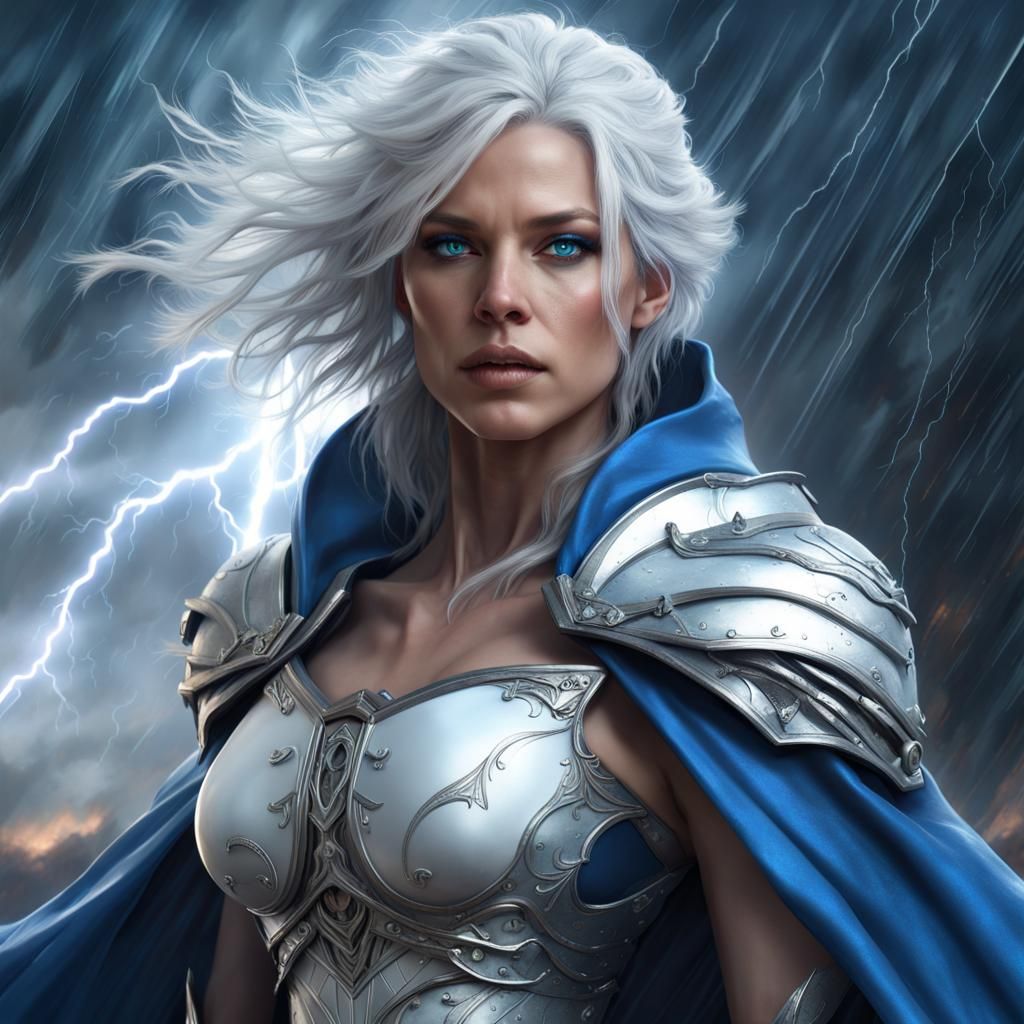 Storm Goddess of Lightning in Digital Painting