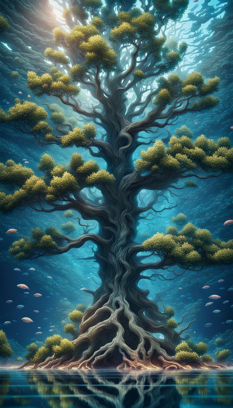 Underwater tree AI Generated Artwork NightCafe Creator