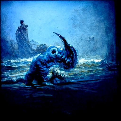 Small, Blue, Sea Monster