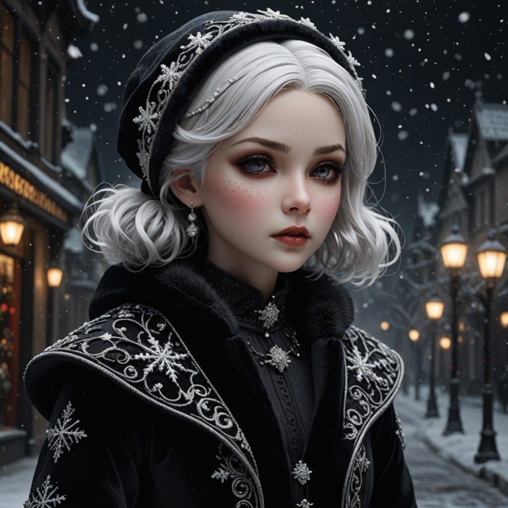 Ethereal Grey Pixie’s Majestic Christmas Wonderland