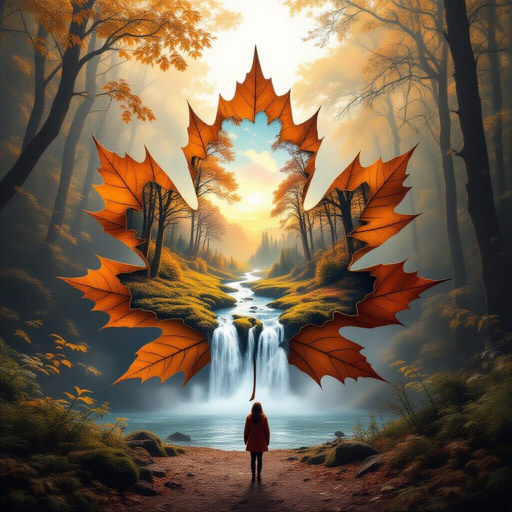 Waterfall autumn   by @Marv