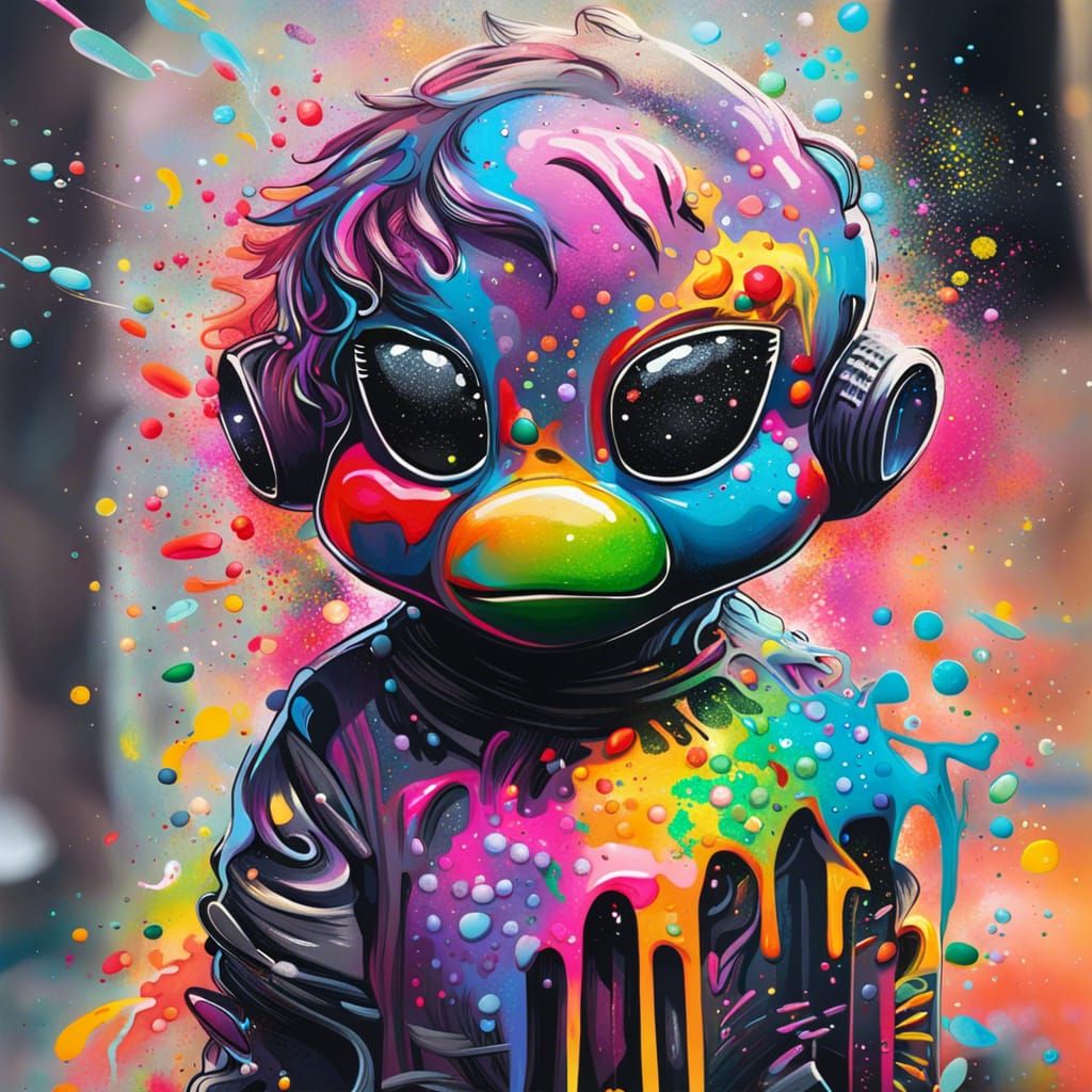 graffiti art, splash art, street art, spray paint, oil gouac...