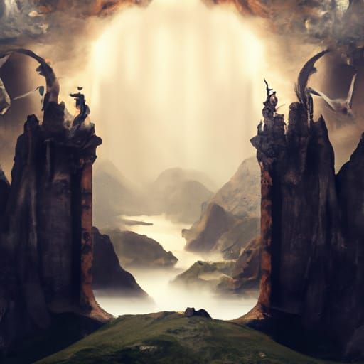 The gateway to Valhalla - AI Generated Artwork - NightCafe Creator