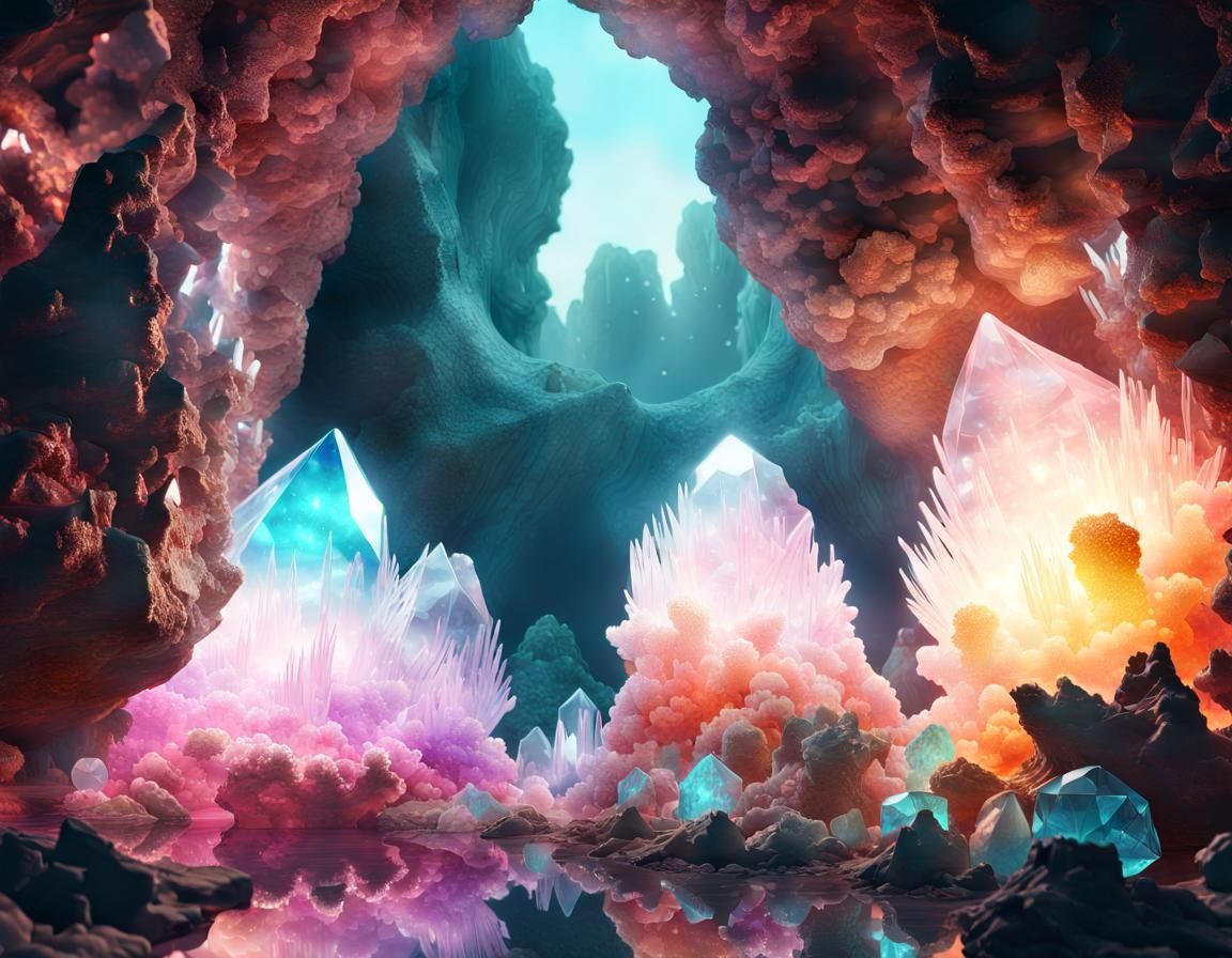 Crystal cave - AI Generated Artwork - NightCafe Creator