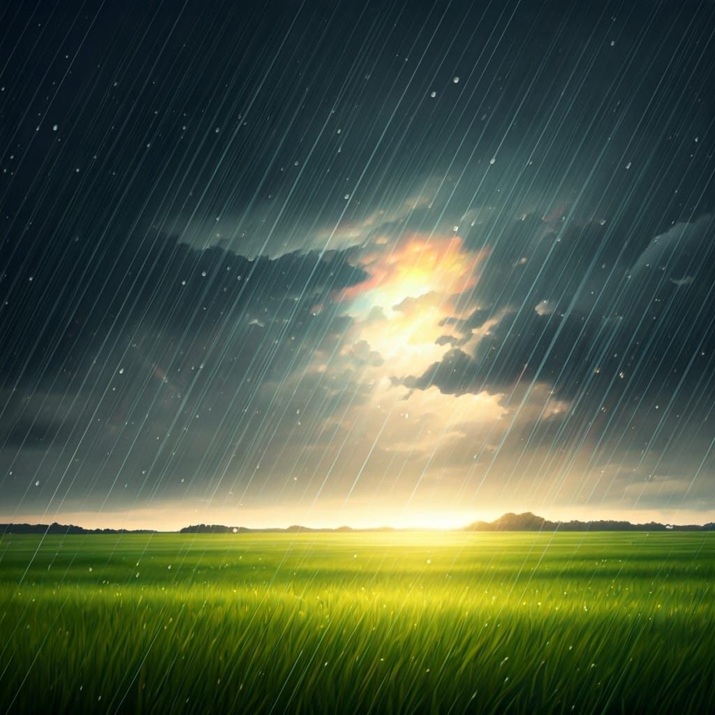 Rain Droplets Create Prism Rainbow Effect