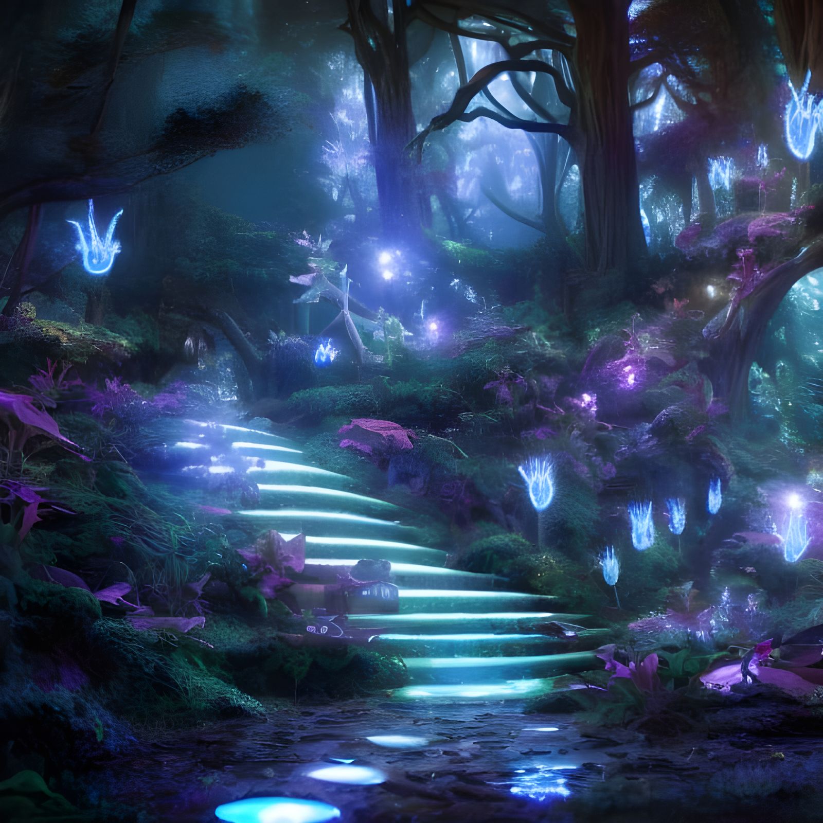 Bioluminescent Staircase   by @Soda Khan