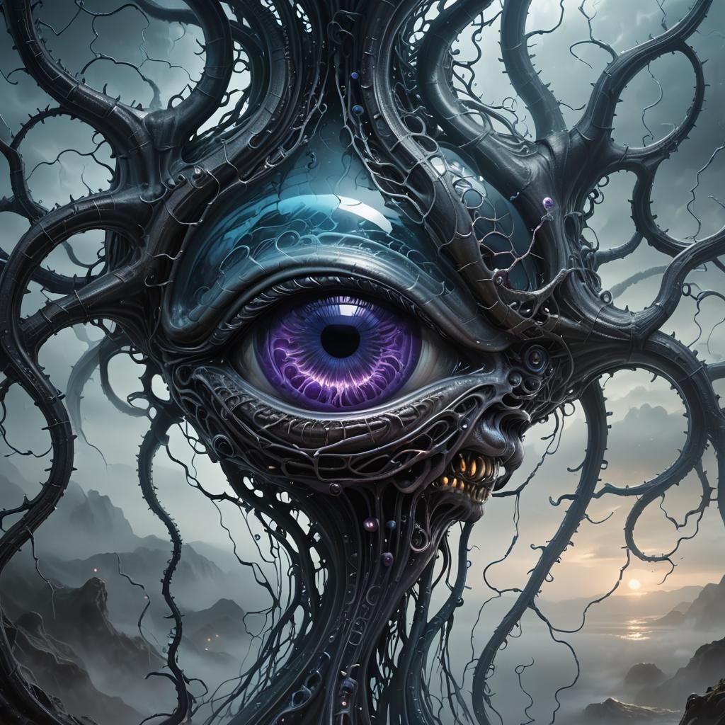 "A captivating 3D render of an optical illusion, illuminated...