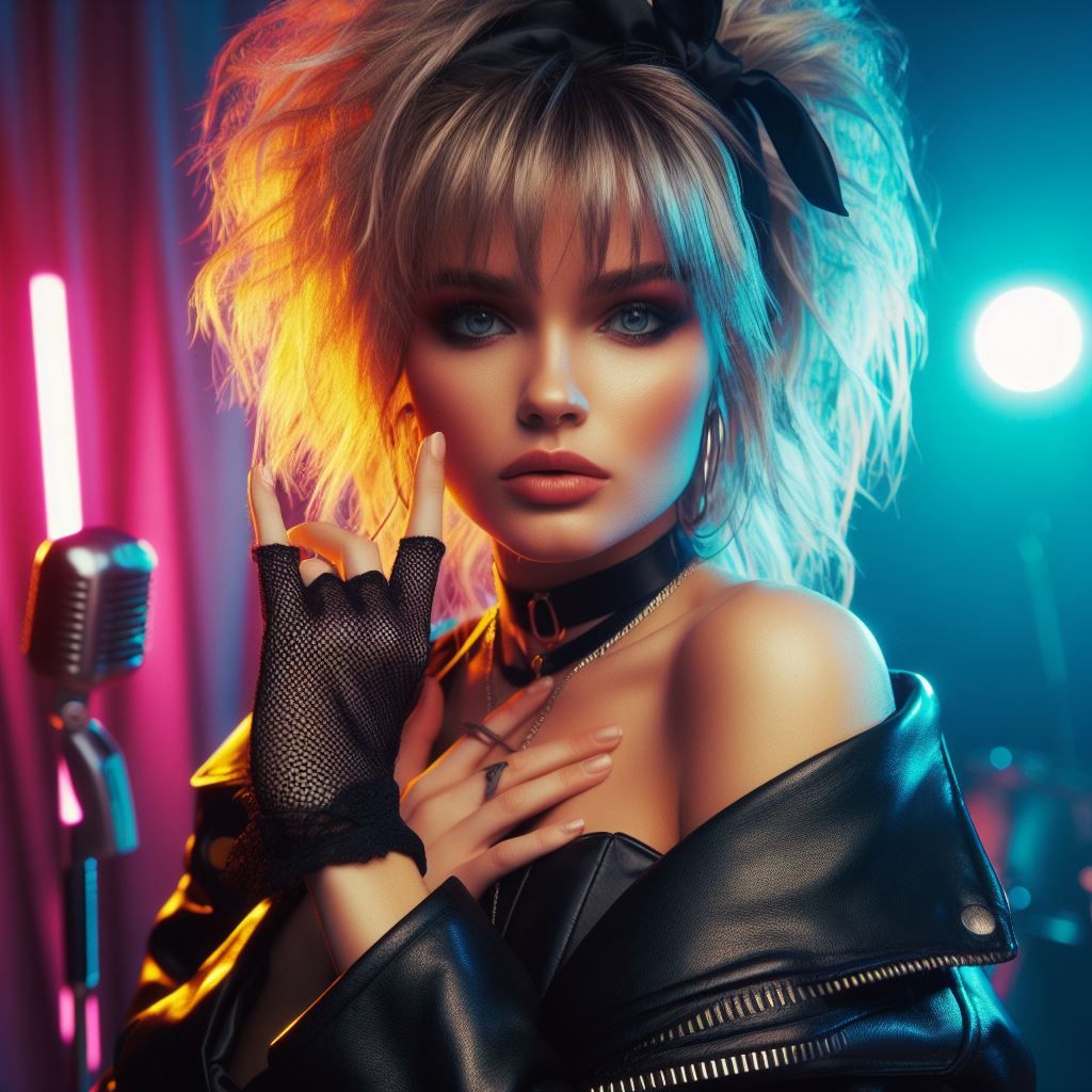 80's Rock girl in leather