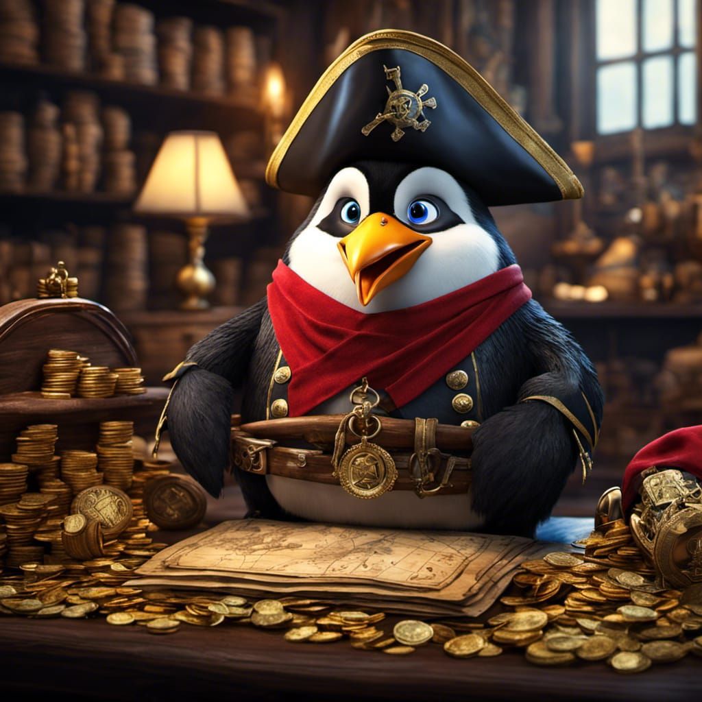 Pinguin Pirate Captain  by @Bunny77