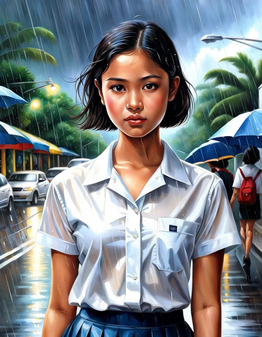 Going to school on a rainy day  by @Si Londo