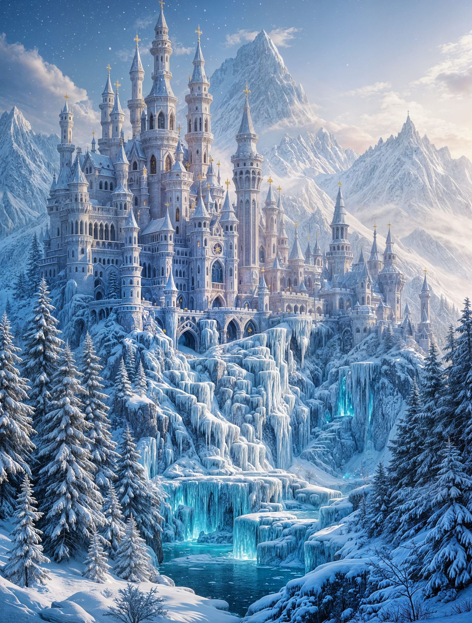 Castle on the Frozen Falls  by @Art of Art