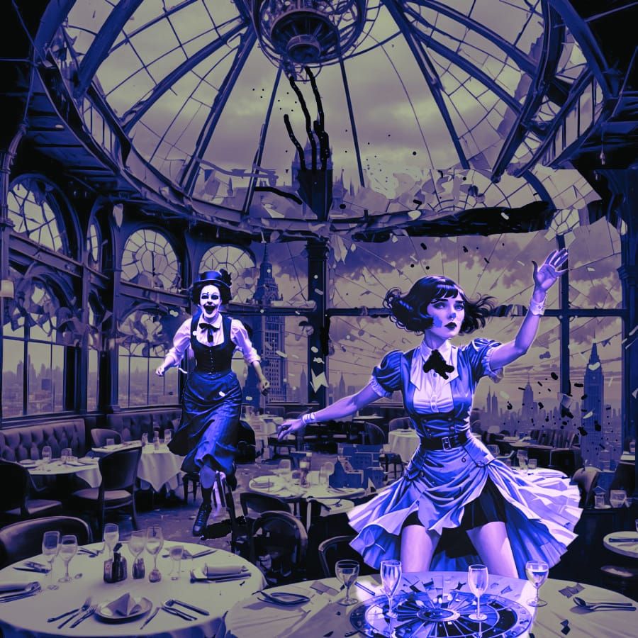 City of Slow Shadows: Blue Burning on a Dark Afternoon