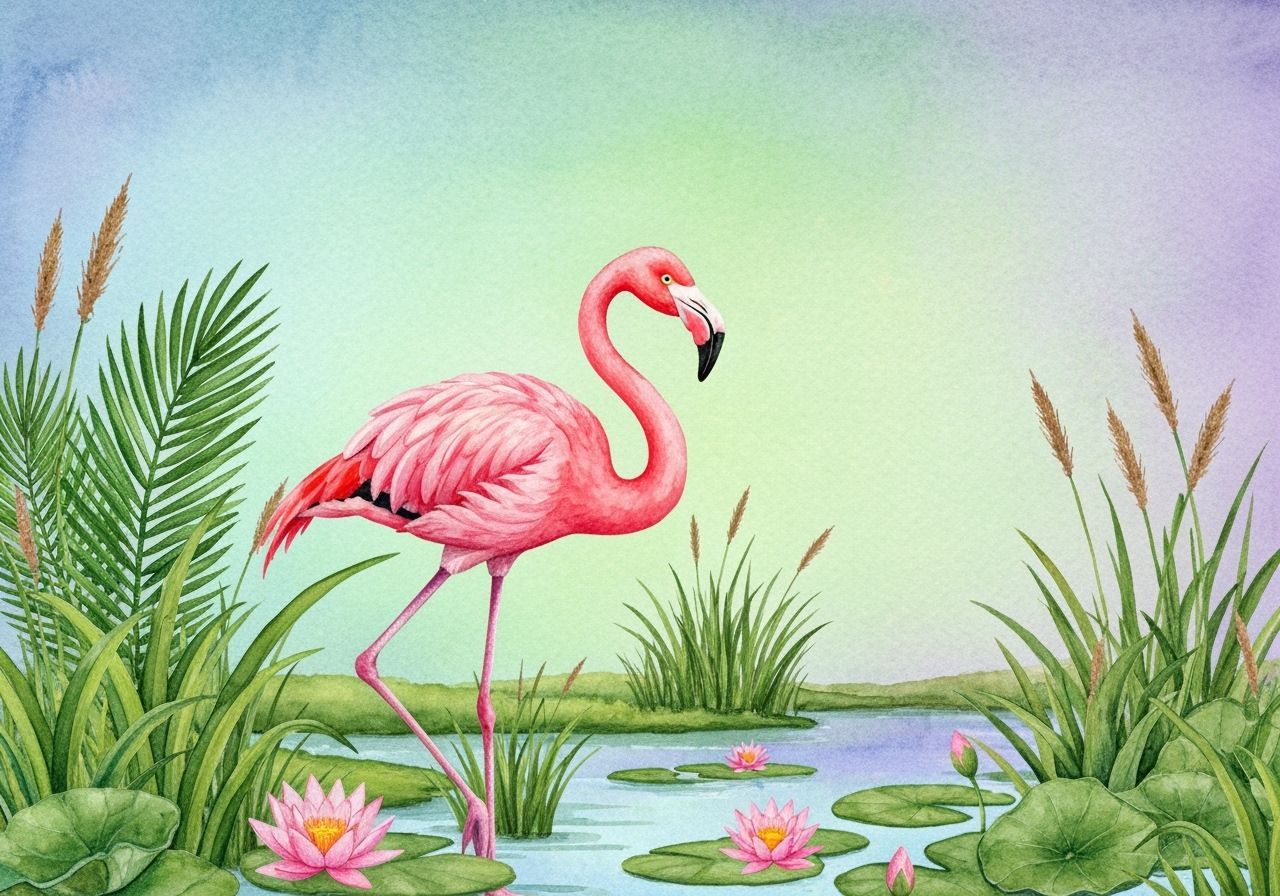 add flamingo to the autumn path - Start Image 2