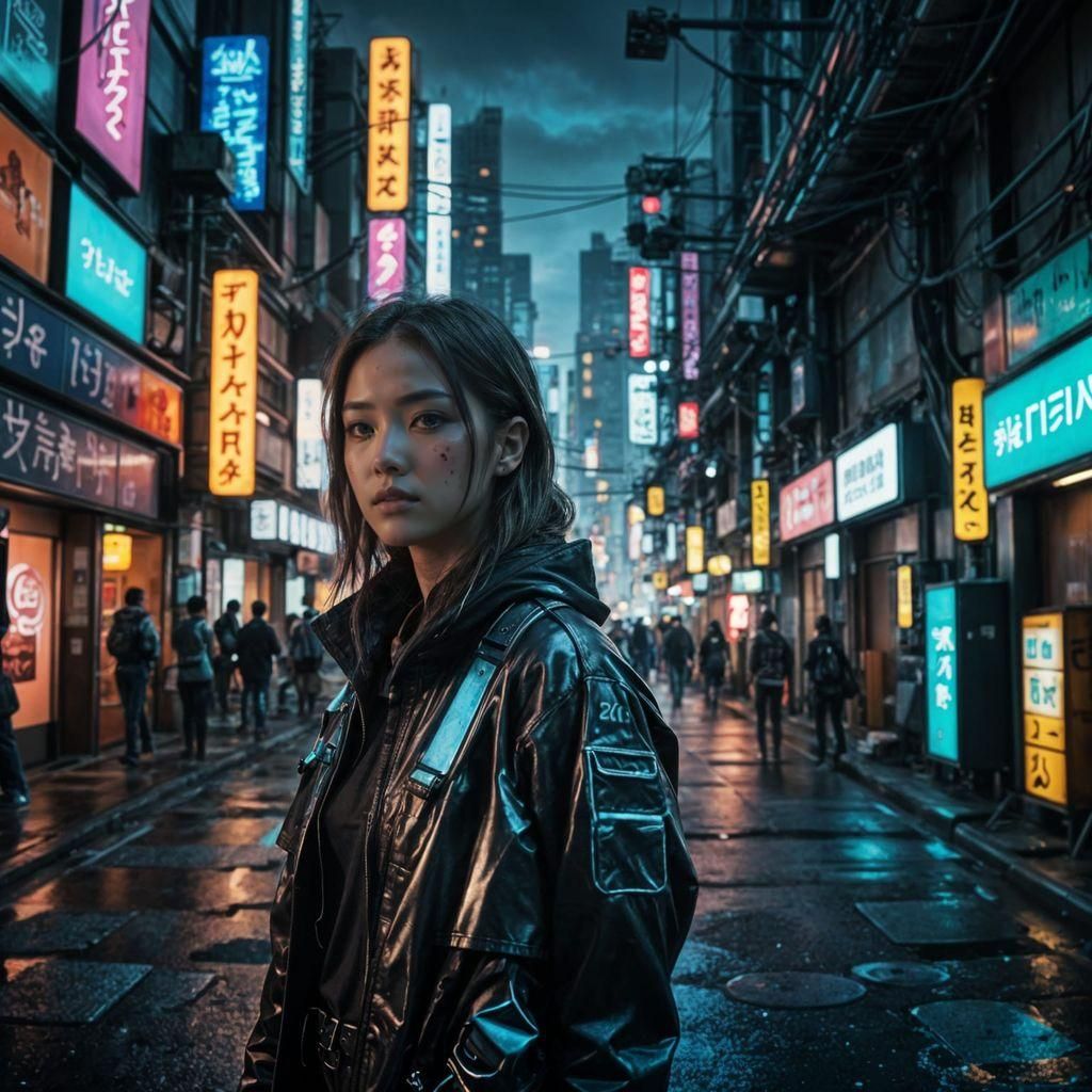 Futuristic Tokyo Girl in Post-Apocalyptic Sci-Fi