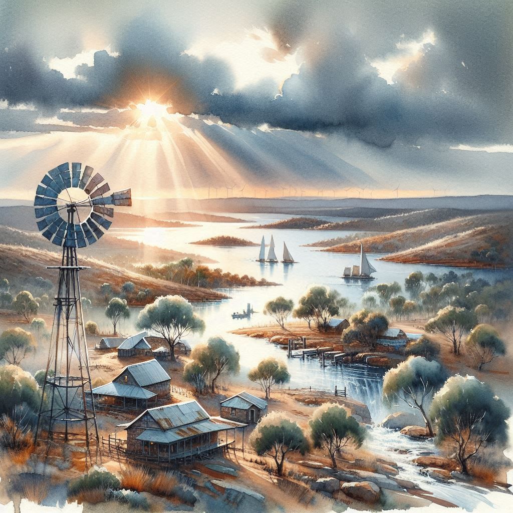 Sailing on the outback lake