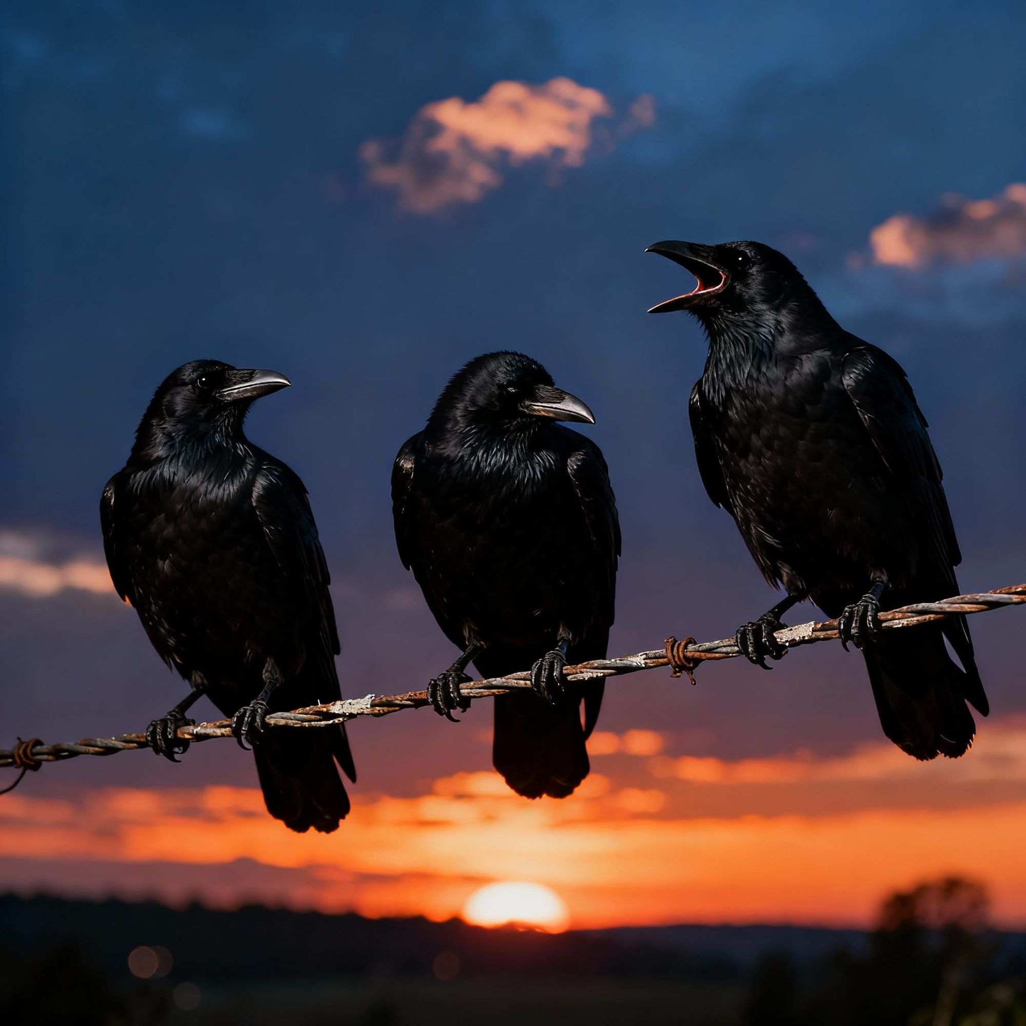 birds on a wire