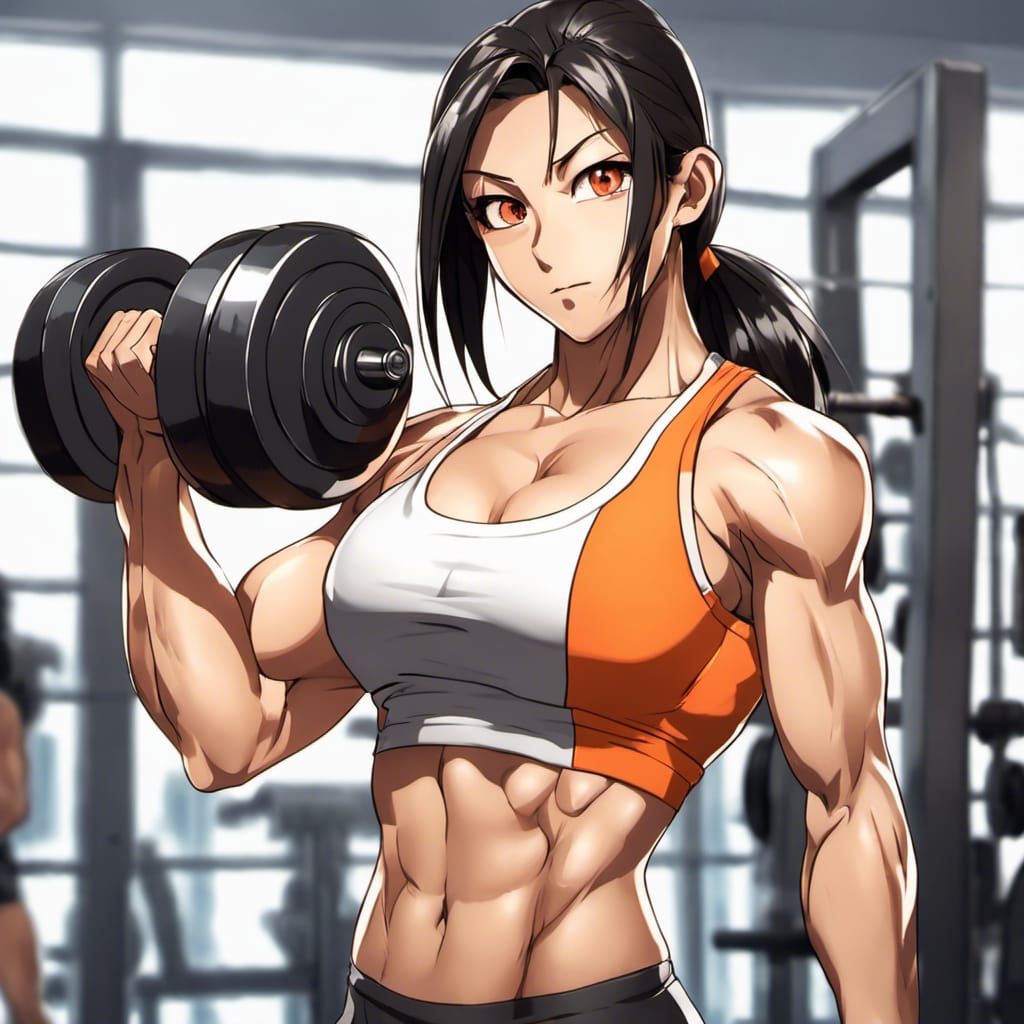 anime bodybuilding man and woman muscles - AI Generated Artwork - NightCafe  Creator