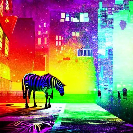 Rainbow zebra downtown