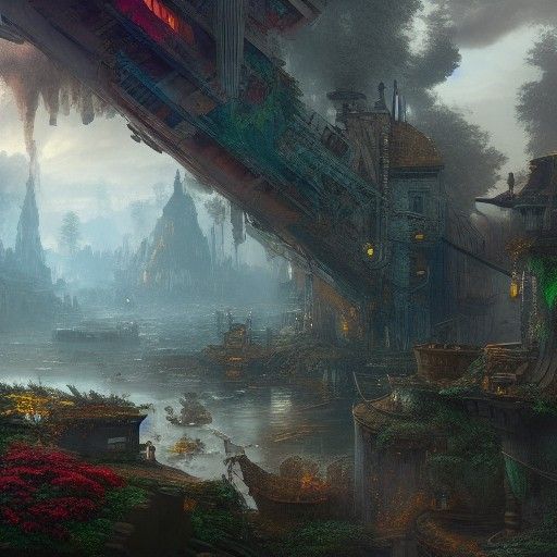 Small town on the lake