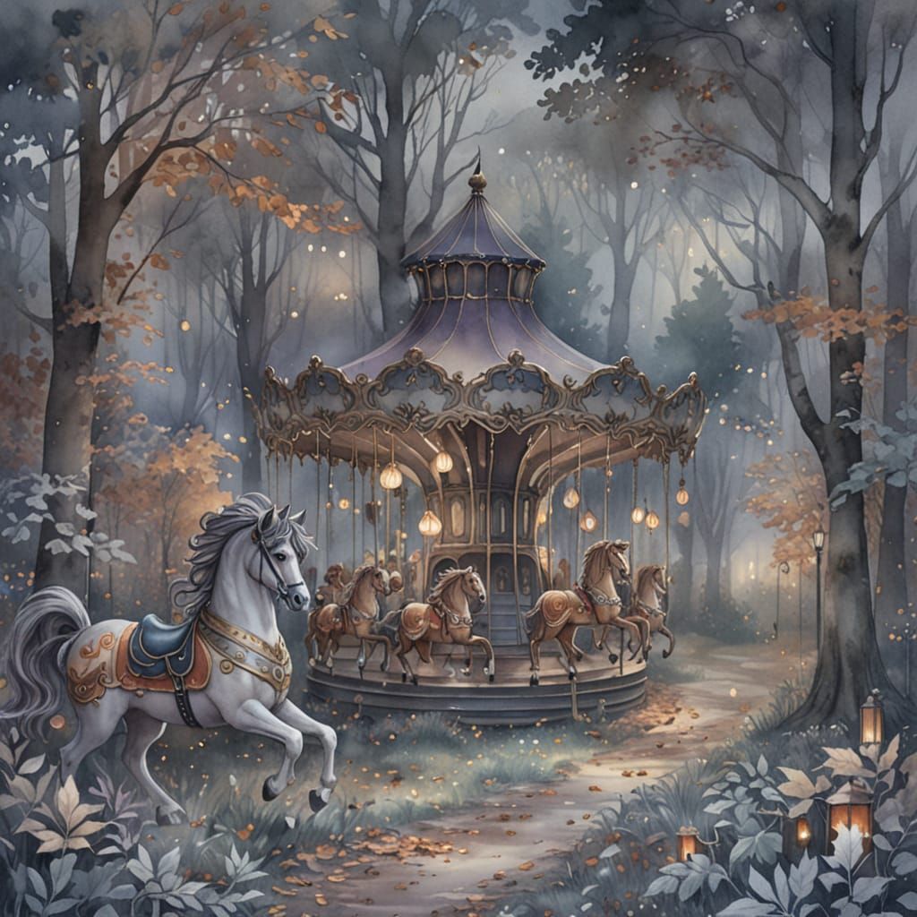 Enchanted Autumn Carousel 🎠🌳✨