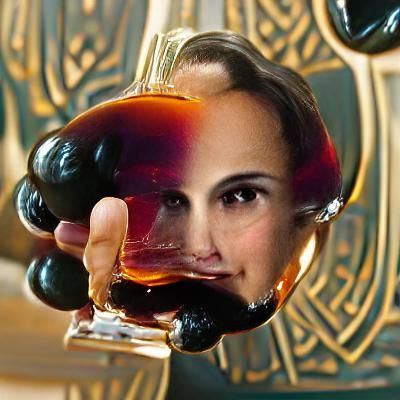 A portly Natalie Portman pours a fine port