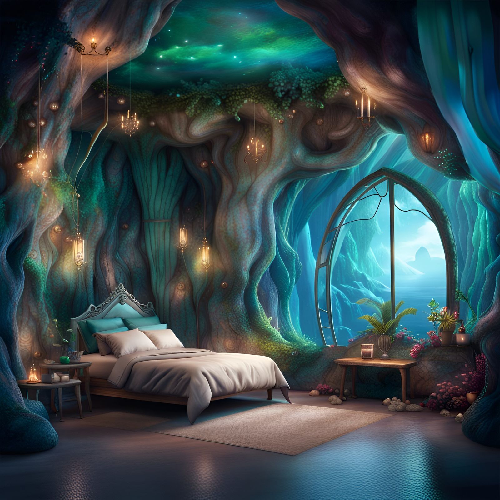  sea grotto bedroom  by @RaZZmama 