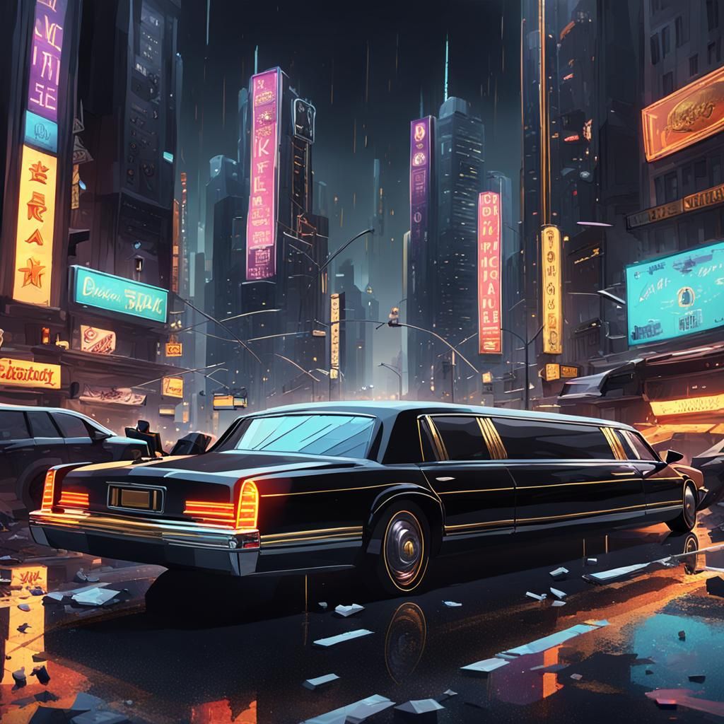 Limousine Crash in Low-Poly Concept Art