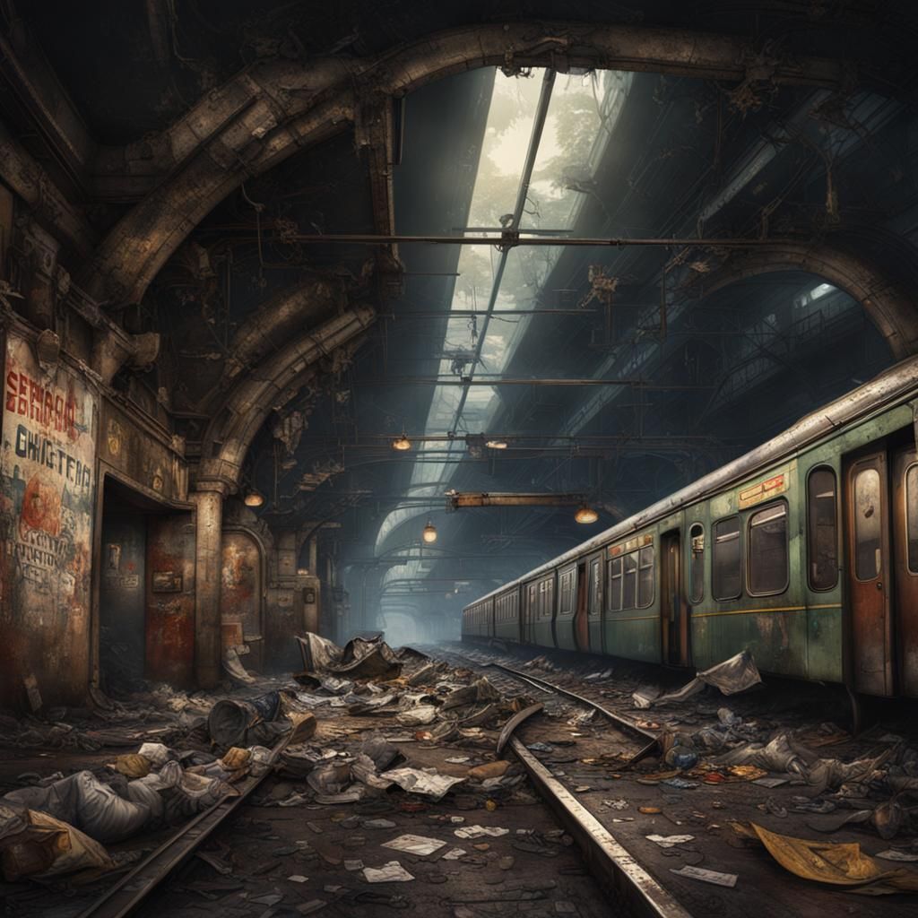 An abandoned subway station  by @Lokky