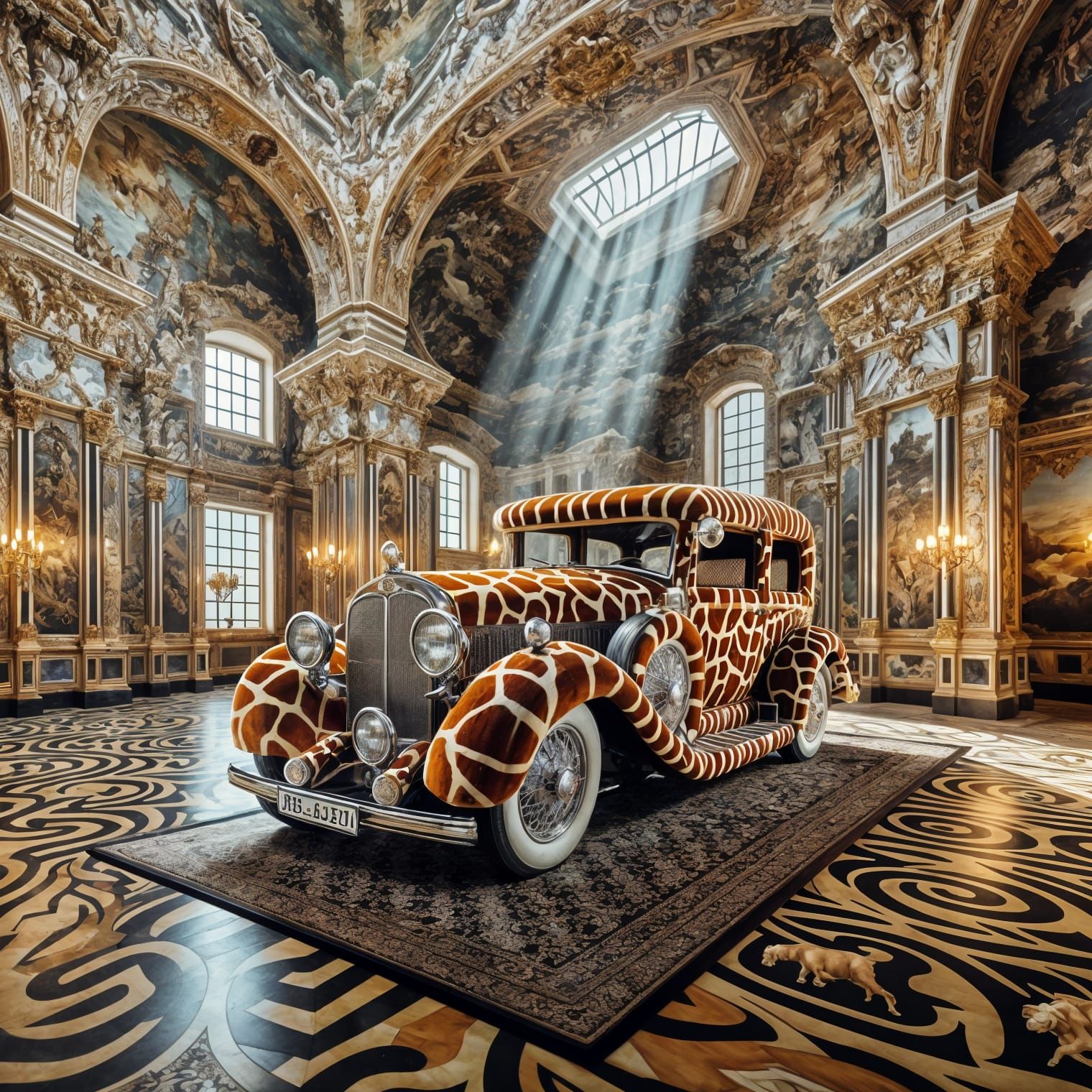surreal luxury car with a vintage aesthetic   by @EHACKMANN 