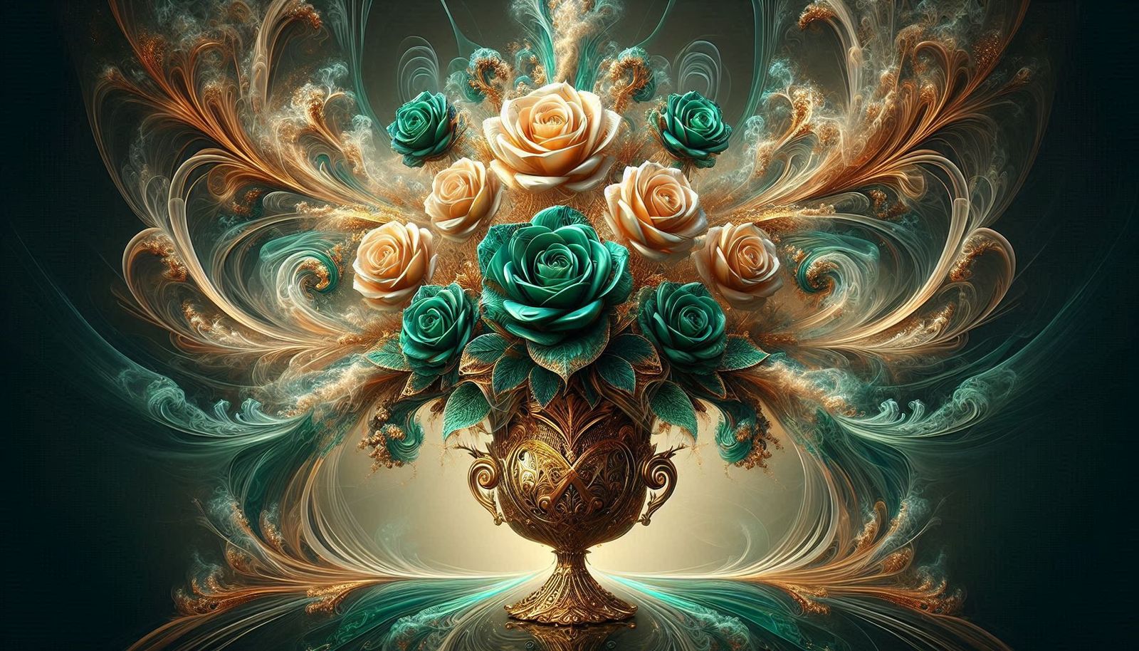 a floral design, fractal art