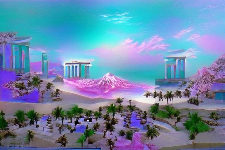 vaporwave serenity oasis