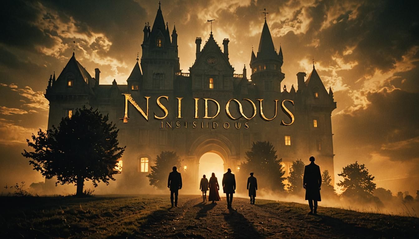 Insidious in Gothic Font Against Ominous Sky