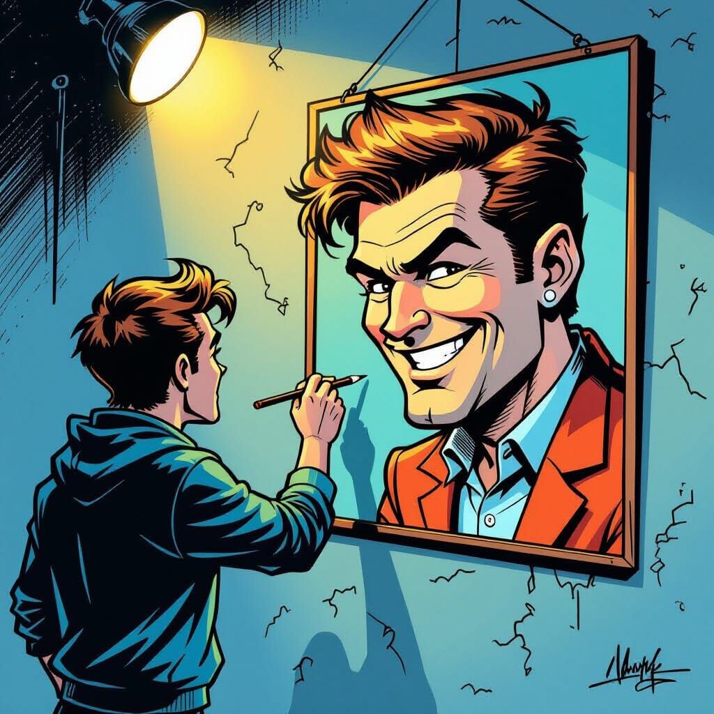 Infinite Recursive Caricature Drawing Loop