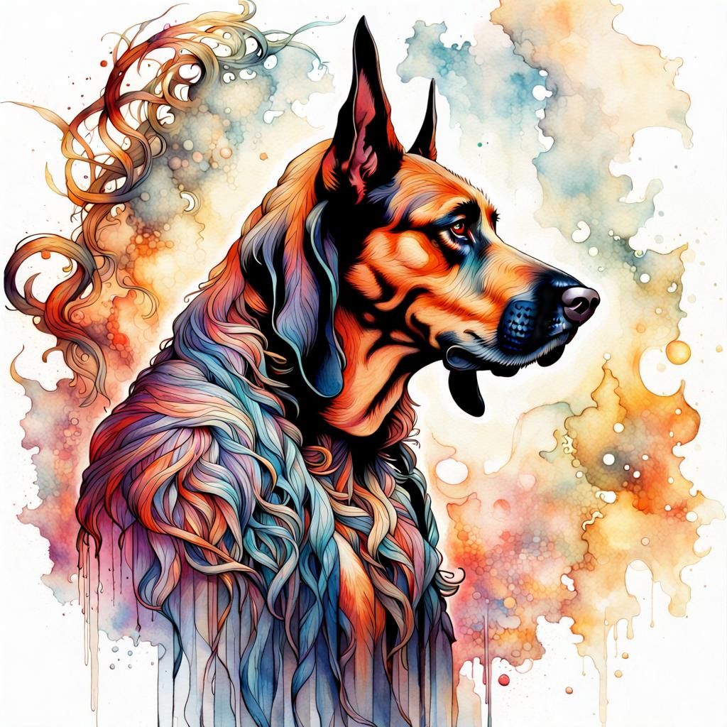 Watercolour Bloodhound   AI Generated Artwork   NightCafe Creator