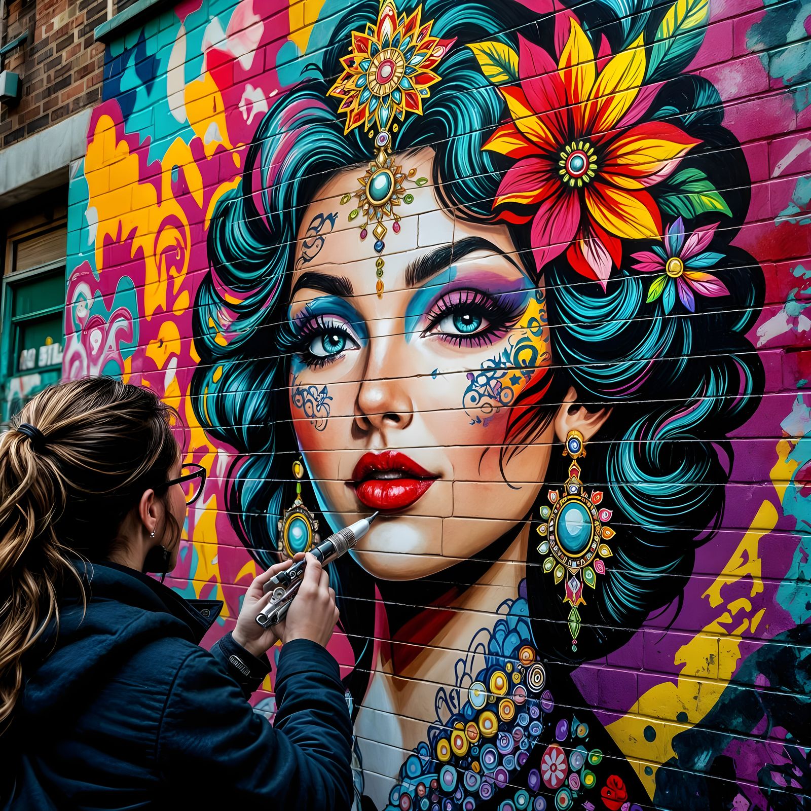 My son's airbrush creation on our house wall !  by @LizzyAnne