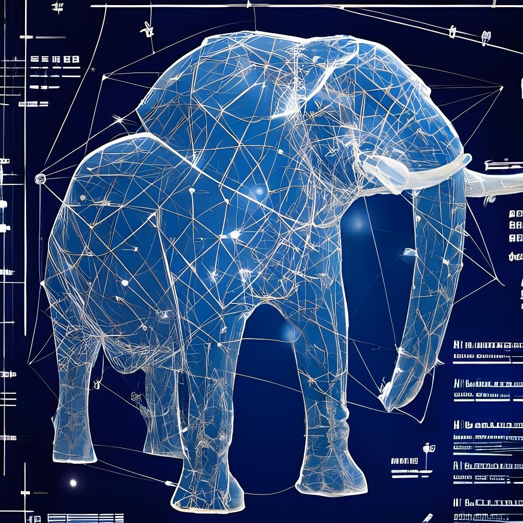 Celestial Elephant Blueprint - AI Generated Artwork - NightCafe Creator