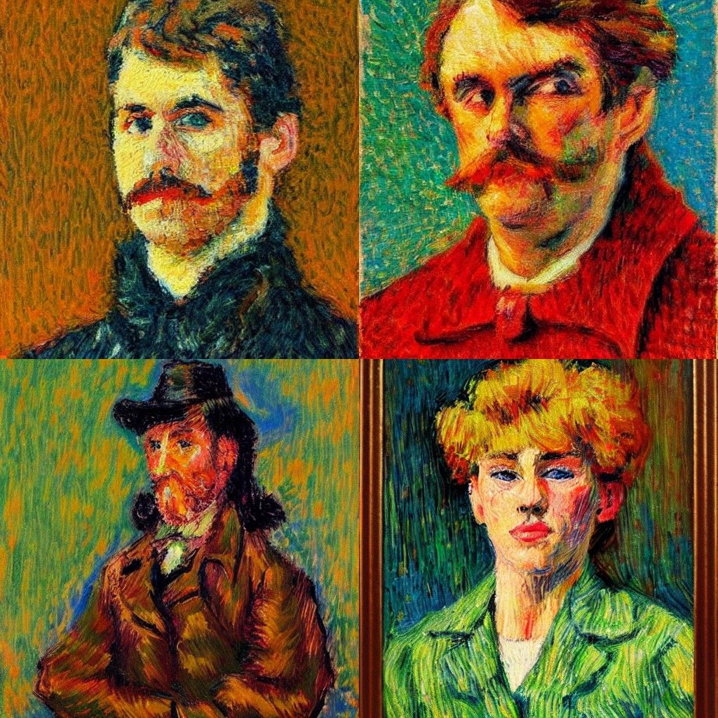 A portrait in the style of Post-impressionism