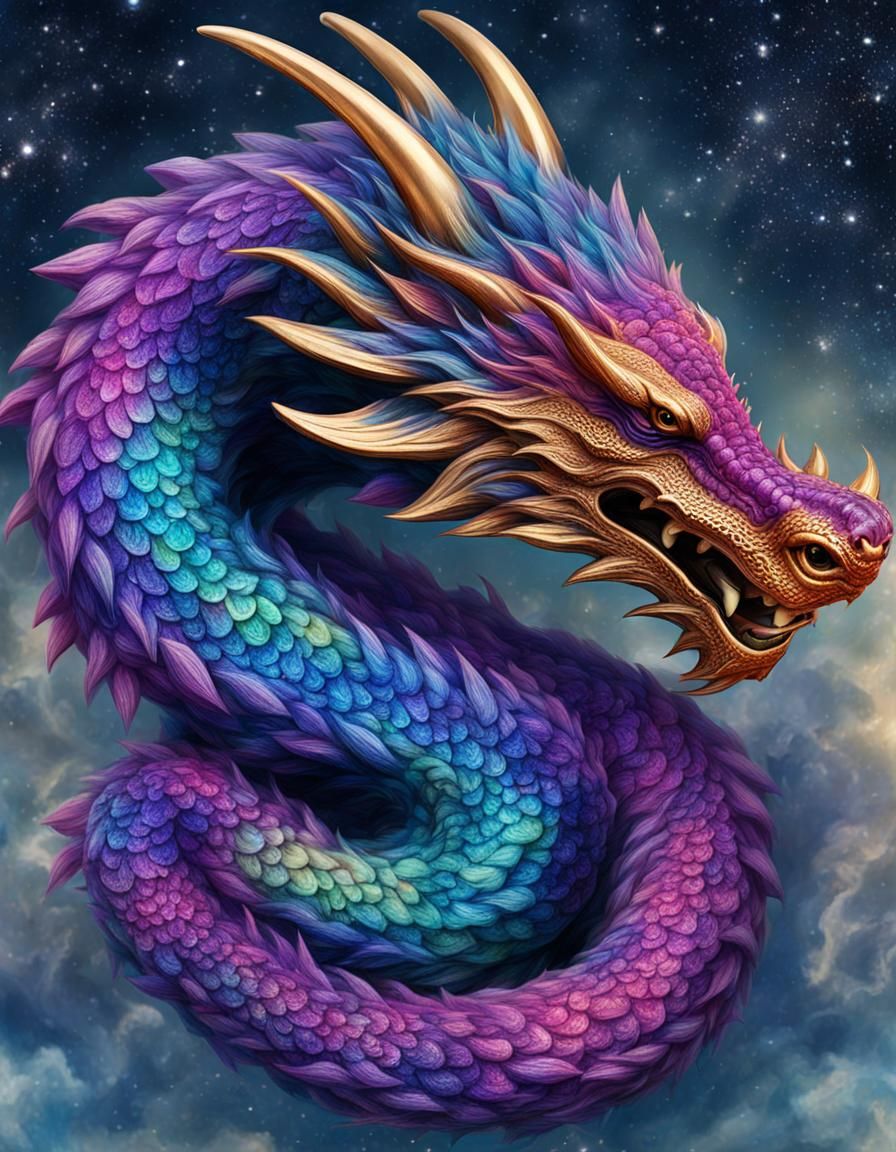 galaxy colored dragon head kundalini 
wet brush