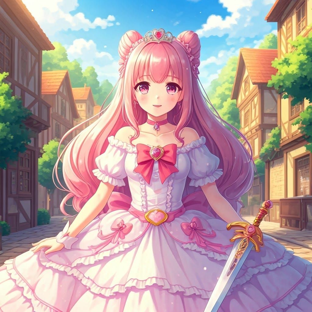 Magical Girl Protects Town with Heart Shield