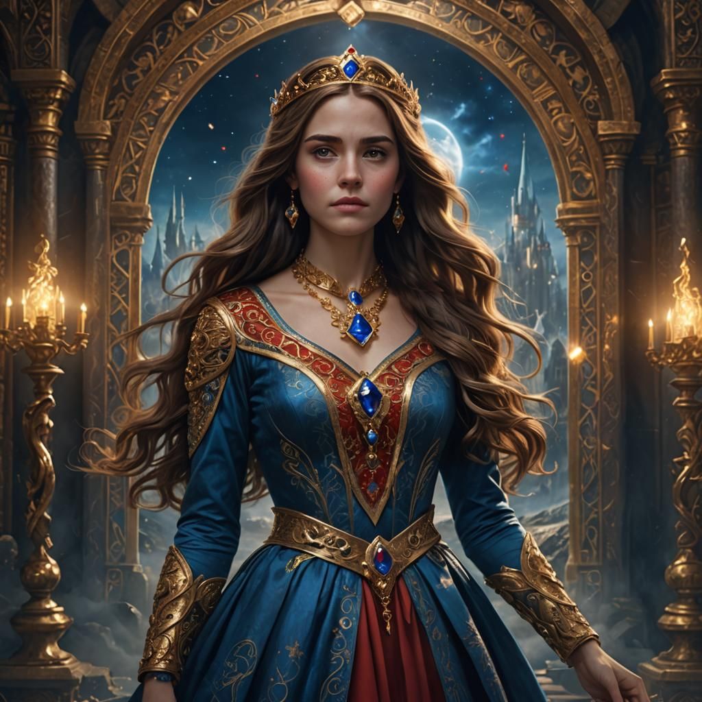 Princess with Sapphire Amulet in Digital Painting