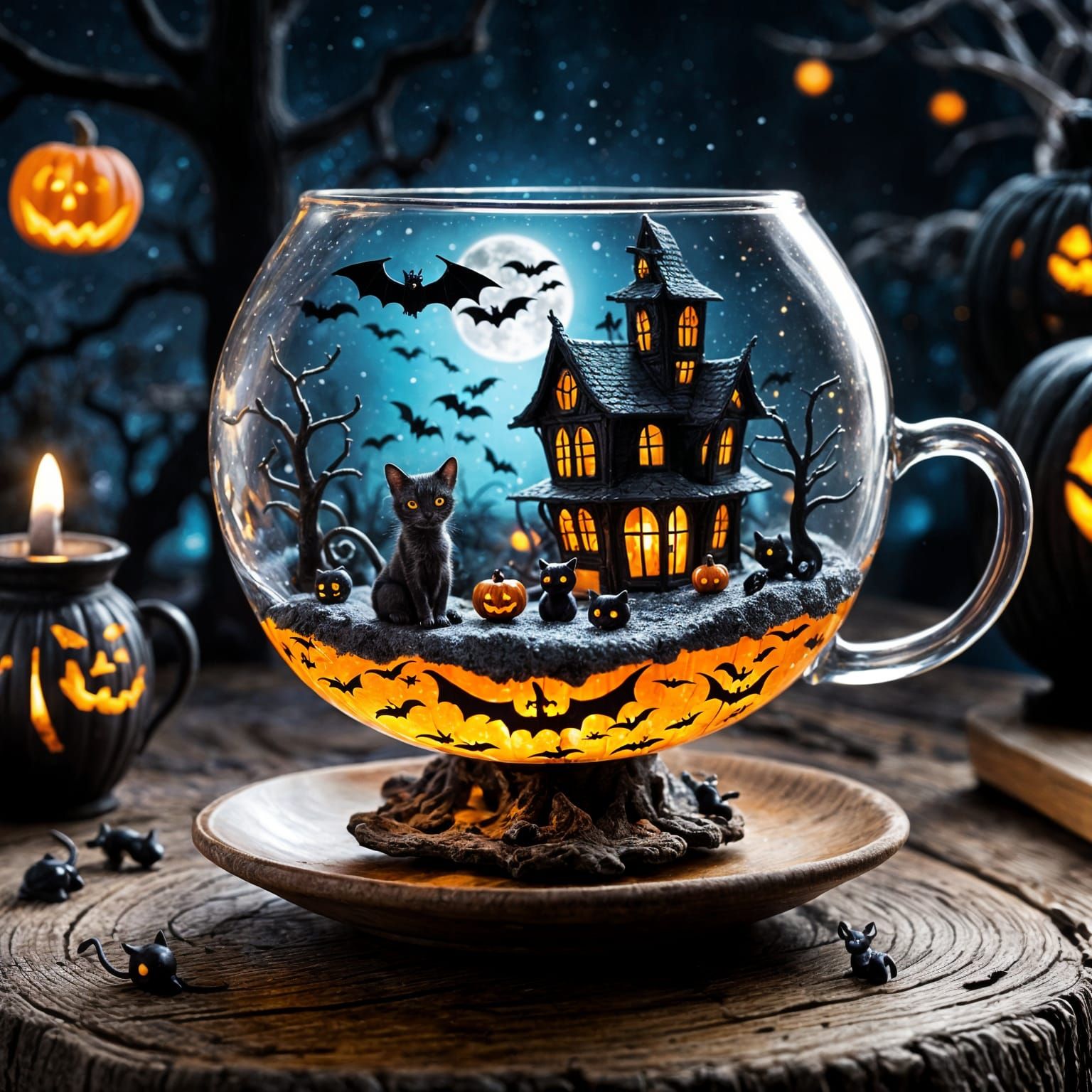 Halloween teacup  by @RedPixie